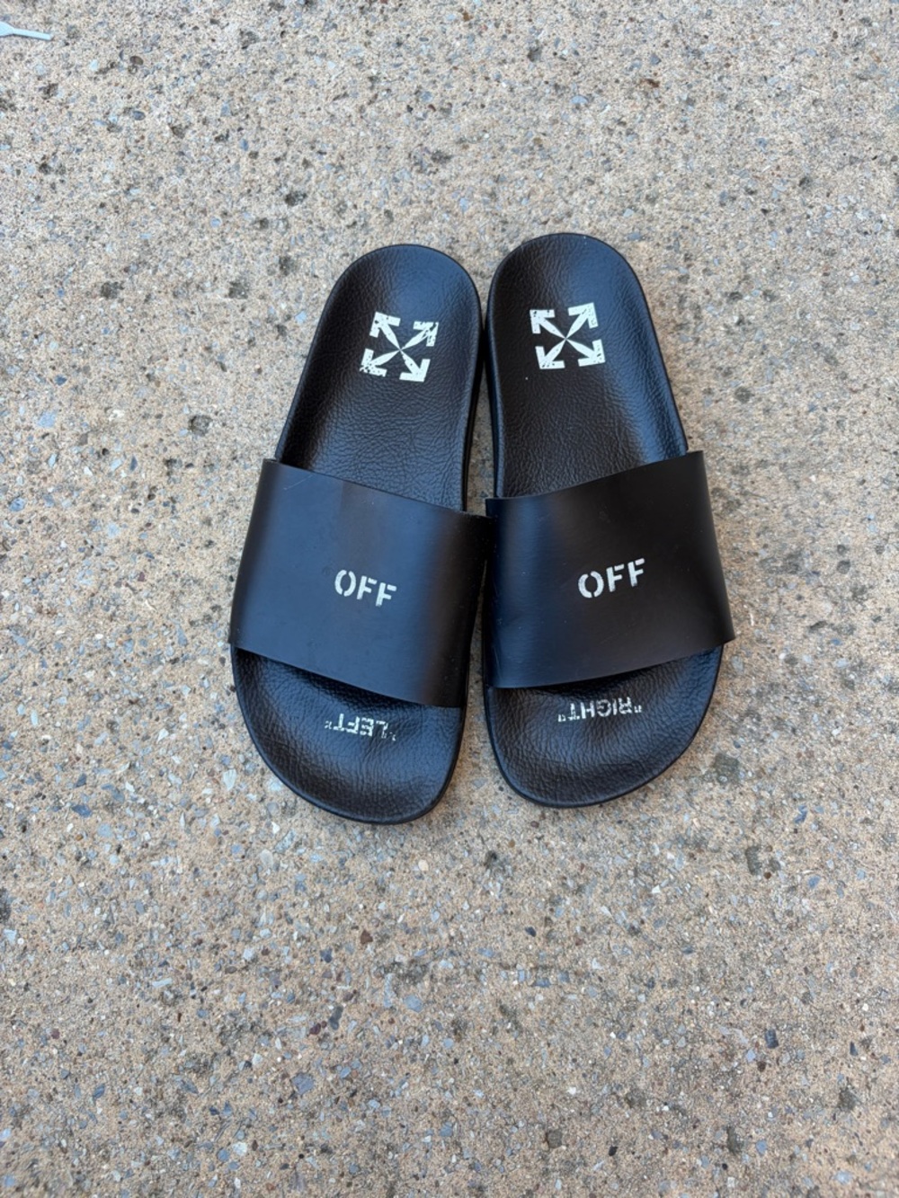 Off-White Black Slide Sandals